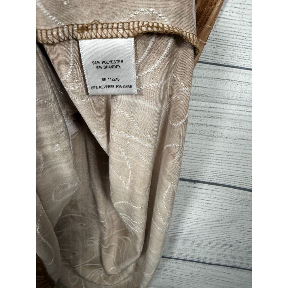 Sami & Jo Women's Large Tan Brown Abstract Swirl Sleeveless Tunic Top 4537 - Picture 3 of 6